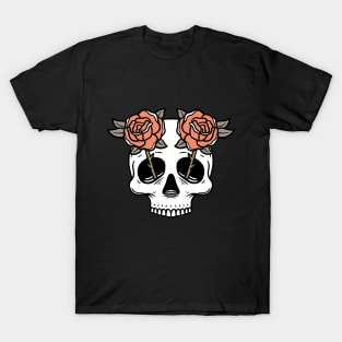 Rose Flower Skull T-Shirt